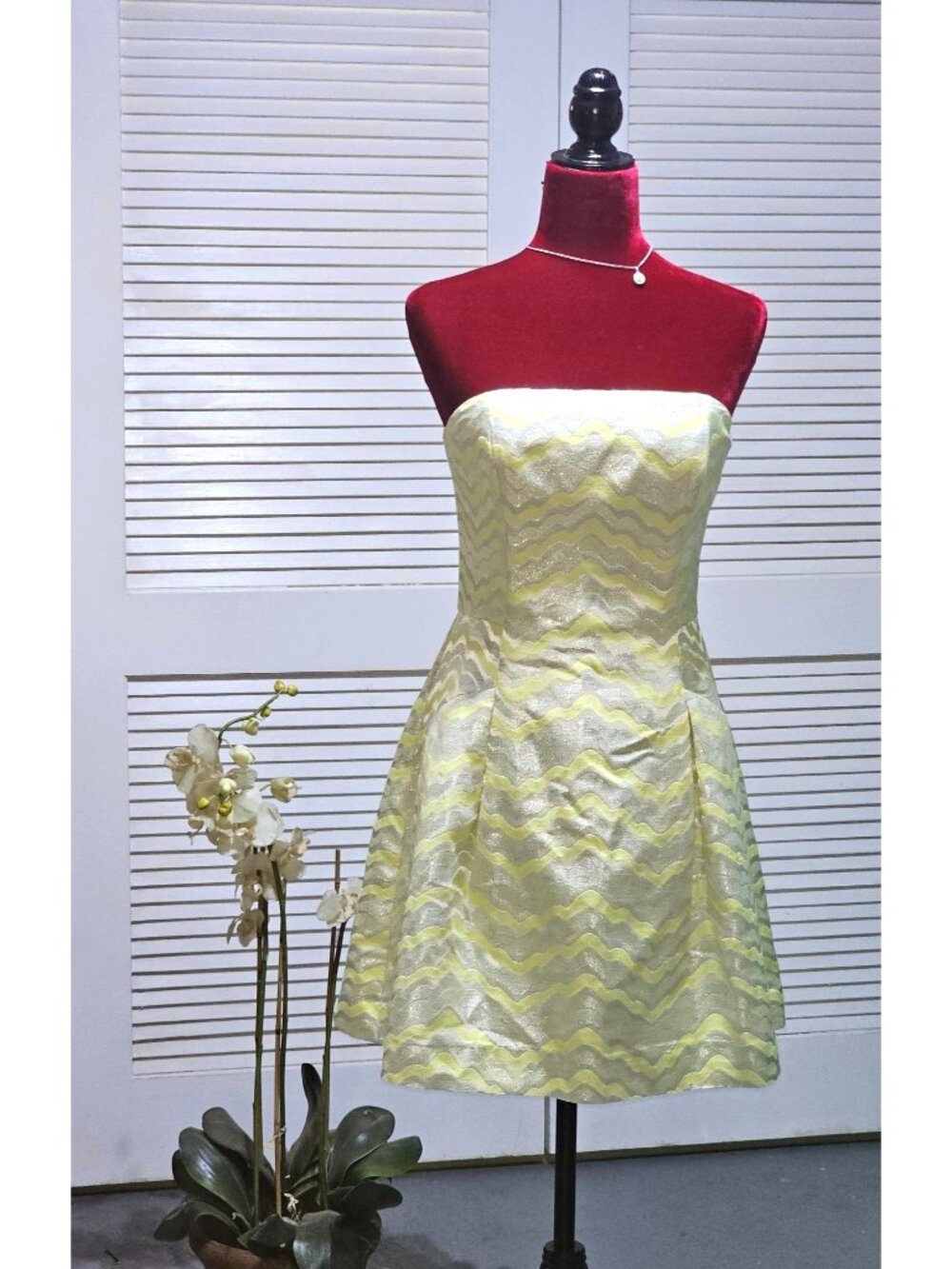 Lily Pulitzer Women's Sherry Starfruit Wingman Strapless Dress Sz 4 2450